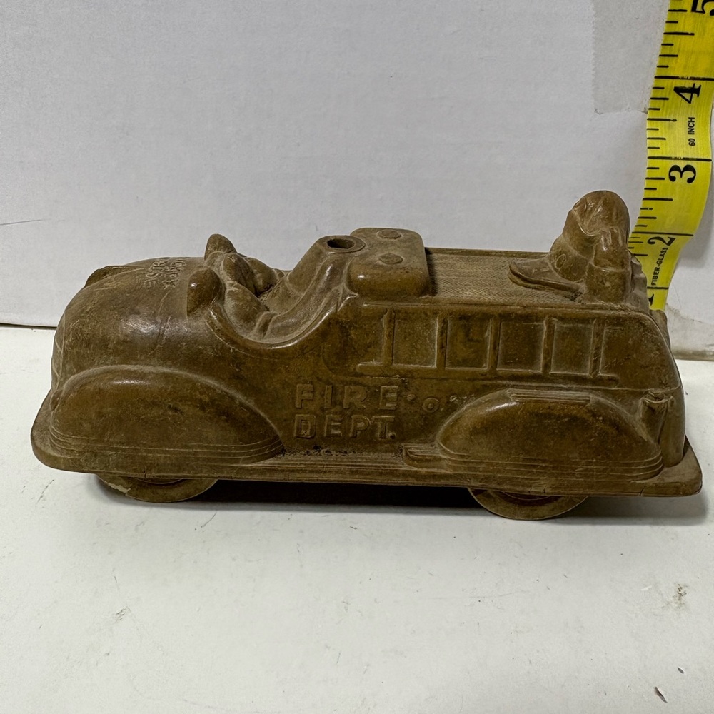 Mickey Mouse Rubber Fire Truck. Made in Canada by Viceroy. Between 1930-1950